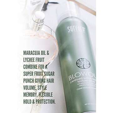 SURFACE Hair Blowout Hair Texture Spray for Women and Men, 4 oz - Heat Protecting, Volumizing Spray Lychee and Maracuja Oil - Premium Blowout Hair Products for Styling