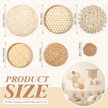 Hushee Woven Wall Basket Decor - Boho Handmade Touch