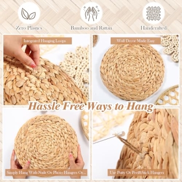 Hushee Woven Wall Basket Decor - Boho Handmade Touch