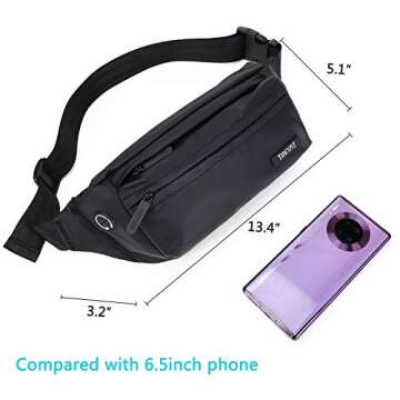 TINYAT Adjustable Bum Bag for Hiking and Travel