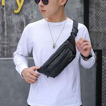 TINYAT Adjustable Bum Bag for Hiking and Travel