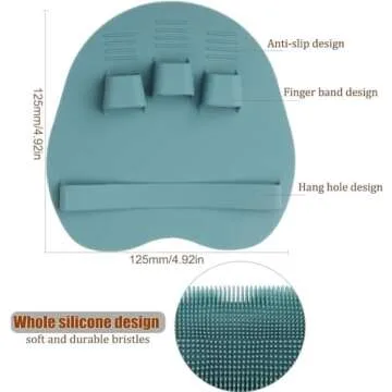 2 Pack Soft Silicone Shower Brush, Body & Face & Short Hair Wash, Bath Exfoliating Skin Massage Scrubber, Dry Skin Brushing Glove Loofah, Fit for Sensitive and All Kinds of Skin (PeonyPink+Green)