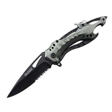 Tac-Force- Spring Assisted Folding Pocket Knife – Rainbow TiNite Coated Stainless Steel Blade with...