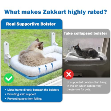 Zakkart Cat Window Perch - Foldable, Sturdy Hammock for Cats