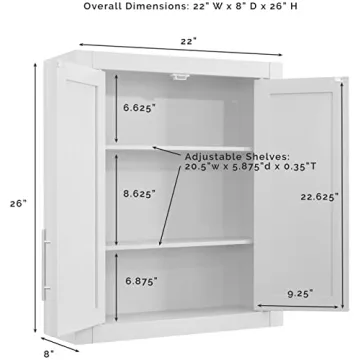 Crosley Furniture Savannah Wall Mounted Bathroom Storage