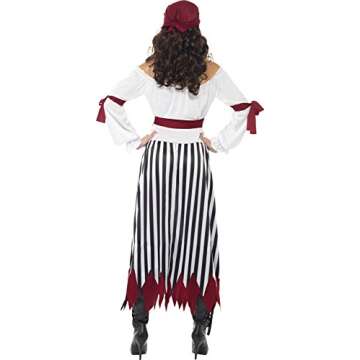 Smiffy's Women's Pirate Lady Costume Dress with Arm Ties Belt and Headpiece