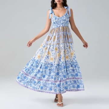 Chic Women Floral Boho Maxi Dress for Summer Fun