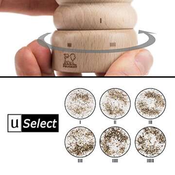 Peugeot Paris U'Select 9-Inch Pepper & Salt Mill Set, Natural Beechwood