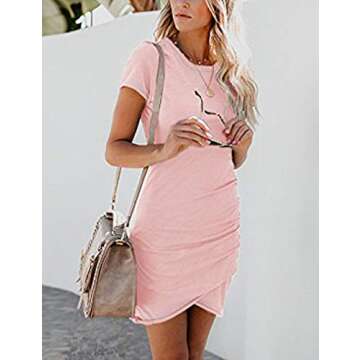 Stylish Qearal Short Sleeve Ruched Mini Dress for Summer