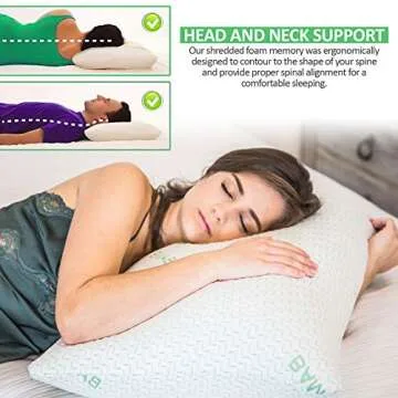 Elif Home Goods King Size Bamboo Pillow Set for All Sleepers