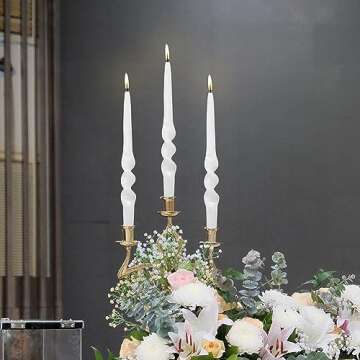 Elegant White Taper Candles – Twisted Candle Sticks for Home and Wedding Decoration