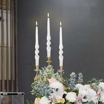 Elegant White Taper Candles – Twisted Candle Sticks for Home and Wedding Decoration