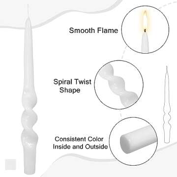 Elegant White Taper Candles for Home Decoration and Events