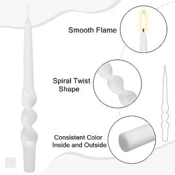Elegant White Taper Candles for Home Decoration and Events