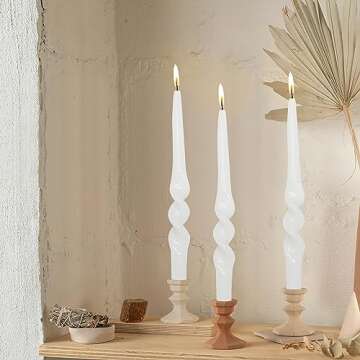Elegant White Taper Candles for Home Decoration and Events