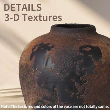 Rustic Ceramic Flower Vase - Handcrafted Elegance for Home Decor