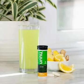 Nuun Vitamins + Energy: Ginger Lemonade Daily Supplement (2 Tubes of 12 Tablets)