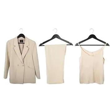 Amazon Basics Wood Suit Clothes Hangers - Black, 20-Pack