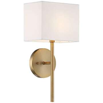 Possini Euro Design Favreau Modern Wall Sconce Lighting Warm Brass Gold Hardwired 16 1/4" High Fixtu...