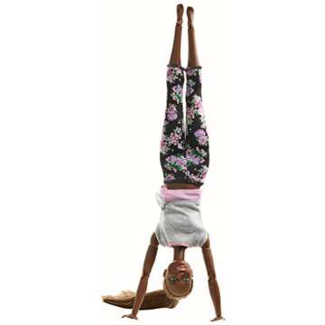 Barbie Made to Move Doll with 22 Joints, Dark Hair, Floral Yoga Pants and Gray Top