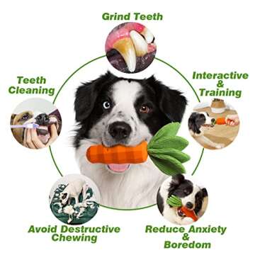 MewaJump Interactive Dog Toys, Durable Dog Chew Toy for Aggressive Chewers Rubber Pet Toy Dog Dental Chew for Small, Medium Breed