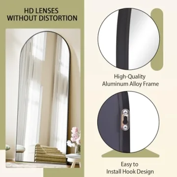 BEAUTYPEAK Full Length Mirror with Elegant Aluminum Frame
