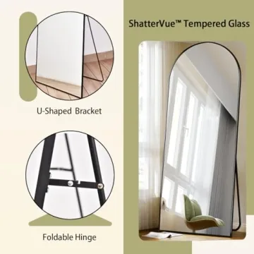 BEAUTYPEAK Full Length Mirror with Elegant Aluminum Frame