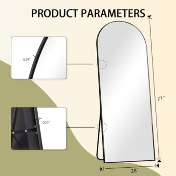 BEAUTYPEAK Full Length Mirror with Elegant Aluminum Frame