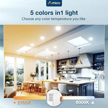 Amico 5-Inch Adjustable Color LED Recessed Lights