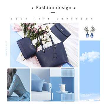 Handbags for Women Shoulder Bags Tote Satchel Hobo 3pcs Purse Set