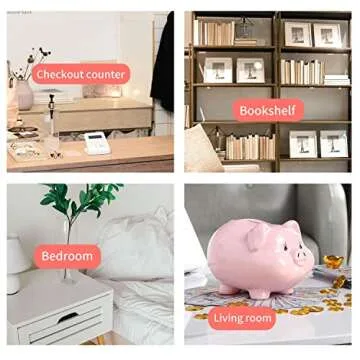 PIG WORLD 7" Piggy Bank for Adults,Ceramics,Piggy Bank for Kids,Alcancias De Dinero para Adultos Niños,Girls Piggy Bank for Boys,Tip Jar,Coin Bank,Real Money Box for Cash Gift,Safe for Cash Saving