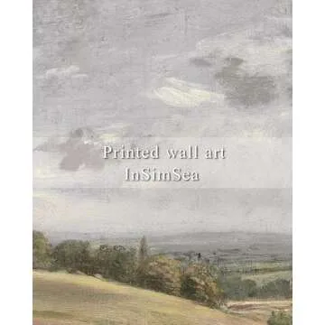 InSimSea Framed Canvas Wall Art Vintage Decor, Landscape Wall Painting Prints, Rolling Hills Pictures for Bedroom Wall Decor, Farmhouse Bathroom Wall Decorations, Office Dining Room Decor, 12"x16"