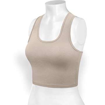 HATOPANTS Women's Sleeveless Racerback Crop Camisole Tank Tops Cotton Basic Shirts
