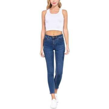 HATOPANTS Women's Sleeveless Racerback Crop Camisole Tank Tops Cotton Basic Shirts