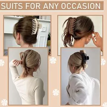 Vintage Matte Hair Claw Clips - Strong Hold & Elegant Style