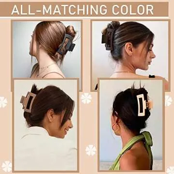 Vintage Matte Hair Claw Clips - Strong Hold & Elegant Style