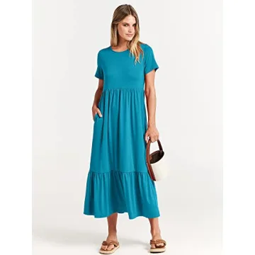 ANRABESS Women Casual Summer Swing Dress - Trendy Maxi