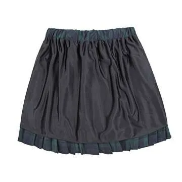 Women's Elastic Waist Plaid Pleated Skirt Tartan Skater School Uniform Mini Skirts (Medium, Series 1 Green)