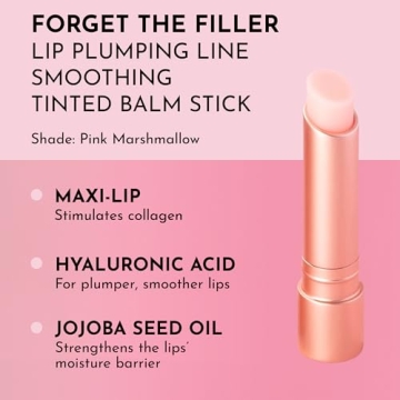 LAWLESS Forget the Filler Lip Plumping Line Smoothing Tinted Balm, Pink Marshmallow, 0.09 Ounce