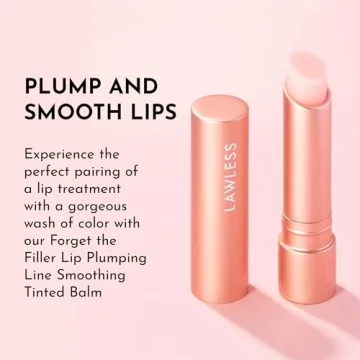 LAWLESS Forget the Filler Lip Plumping Line Smoothing Tinted Balm, Pink Marshmallow, 0.09 Ounce