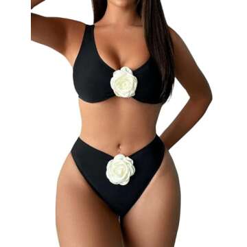 Stylish OYOANGLE Women’s 2 Piece High Cut Bikini Swimsuit - Elegant Soft Skin-Friendly Fashion