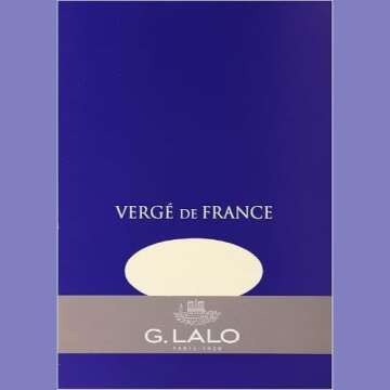 Lalo 11416L - Pad of 50 Plain Laid Sheets A5, 100 g, Vergé De France, Ivory