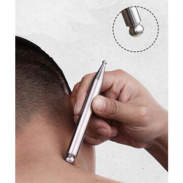 FeelFree Sport Stainless Steel Manual Acupuncture Pen-Deep Tissue Massage Tool- Reflexology Trigger Point Massage Tools for Relief Pain Full Body Relaxing Self-Massage Acupressure Bar