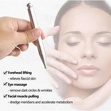 FeelFree Sport Stainless Steel Manual Acupuncture Pen-Deep Tissue Massage Tool- Reflexology Trigger Point Massage Tools for Relief Pain Full Body Relaxing Self-Massage Acupressure Bar