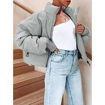 ZCSIA Women's Grey Oversized Puffer Jacket - Winter Essential