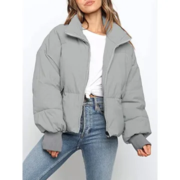 ZCSIA Women's Grey Oversized Puffer Jacket - Winter Essential
