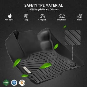 OEDRO Floor Mats Fit for 2019-2025 Toyota RAV4 (Include Hybrid), Black TPE All Weather Protection Car Mats Includes 1st and 2nd Row Full Set Liners
