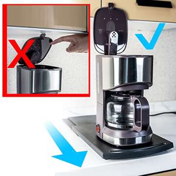 KLEVERISE Appliance Slider - Kitchen Caddy Appliance Sliding Tray - Countertop Storage Accessory for...