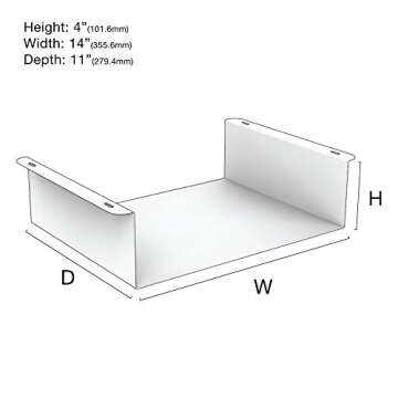 Under Desk PC Mount 444 | 14W x 4H x 11D | Under Desk Mount | Mount for Personal Computers | USA Made | Oeveo