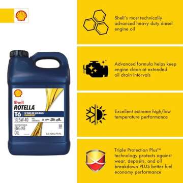 Shell Rotella T6 Full Synthetic 5W-40 Motor Oil - Powerful Protection